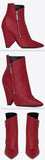 Niki Wedge Bootie in Leather - Red