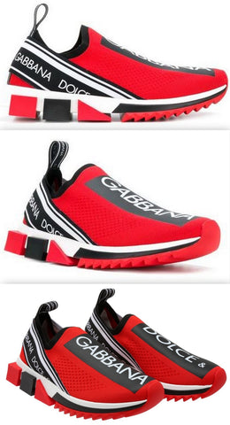Slip-on Logo Sneakers, Red