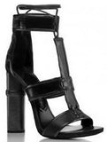 Patchwork Leather Cage Sandals in Black or White - DESIGNER INSPIRED FASHIONS