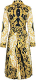 Baroque Print Pleated Shirt-Dress
