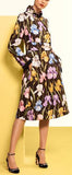 Iris-Print Brocade Coat
