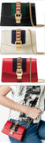 Sylvie Leather Mini Chain Bag - Black, White, Red