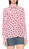 Heart Print Silk Blouse