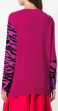Tiger Intarsia Sweater, Deep Rose
