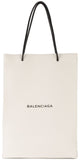 North-South Medium Shopping Bag, White