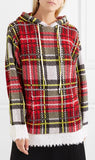 Distressed Tartan Hooded Top