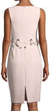 Tie Grommet Sleeveless Sheath Dress, Blush Pink