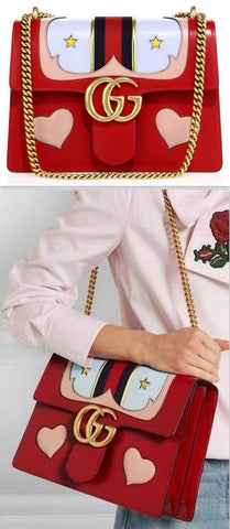 GG Marmont Leather Shoulder Bag Red - DESIGNER INSPIRED FASHIONS