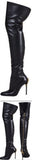Zipper-Heel Over-the-Knee Leather Boot