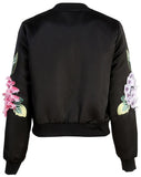 Floral Appliques Bomber Jacket