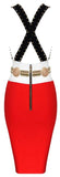 Embellished Color-Block Bandage Dress