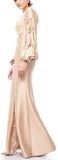 Lace-Detailed Button Embellished Gown
