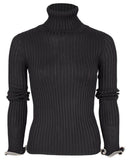 Turtleneck Stacked Crystal Cuff Top