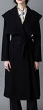 Capelet Wool Wrap Coat in Black - DESIGNER INSPIRED FASHIONS