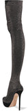 'More Is More' Metallic Jersey Over-the-Knee Jersey Sock Boots - DESIGNER INSPIRED FASHIONS