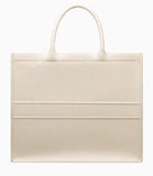 Book Tote Bag in Printed Calfskin, White
