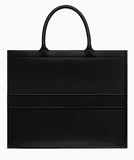 Book Tote Bag in Printed Calfskin, Black