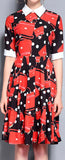 Handbag Print Fit and Flare Dress