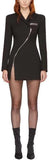 Black Curved-Zip Blazer