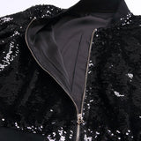 Sequin Embellished Bomber Jacket in Black - DESIGNER INSPIRED FASHIONS
