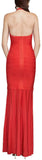 Paneled Halter Bandage Gown, Red