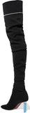 Sock Jersey Over-the-Knee Boots in Black - DESIGNER INSPIRED FASHIONS