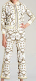 Printed Jacket & Cropped Pant Set - Black or White