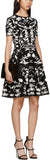 Black & White Botanical Spine Dress