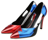 Metallic Patchwork Leather Pumps - DESIGNER INSPIRED FASHIONS