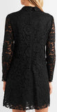 Black Corded Lace and Beaded Tulle Mini Dress