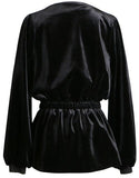 Crystal-Embellished Velvet Wrap Jacket
