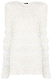 Textured Knit Sweater, White