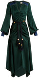 Belted Handkerchief-Hem Satin Dress