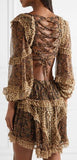 Tali Cutout Printed Silk-Crepon Mini Dress