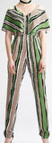 Butterfly-Sleeve Striped Color-Contrast Open-Shoulder Jumpsuit - DESIGNER INSPIRED FASHIONS