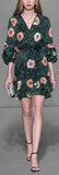 Ruffled Floral Print Mini Dress