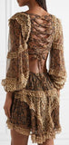 Tali Cutout Printed Silk-Crepon Mini Dress
