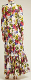 Primrose-Print Charmeuse Gown