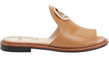 F Logo Mules, Light Brown or Black
