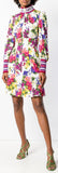 Floral-Printed Logo-Neck Mini Dress