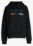Sequin Logo Hoodie, Black