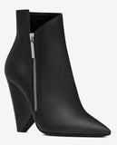 Niki Wedge Bootie in Leather - Black