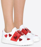 Sequin Heart Motif Open Sneaker