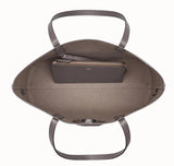 Leather Shopper Bag, Grey