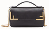 Double F Leather Handbag, Black