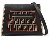 Runaway Small Python and Embroidered Raffia-Trimmed Leather Tote