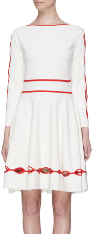 Wavy Cutout Contrast Border Dress