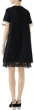 Imitation Pearl Trim Crepe Cady Dress
