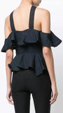 Off-The-Shoulder Halter Ruffle Top