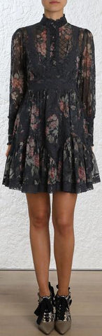 Floral Unbrided Tuck Dress